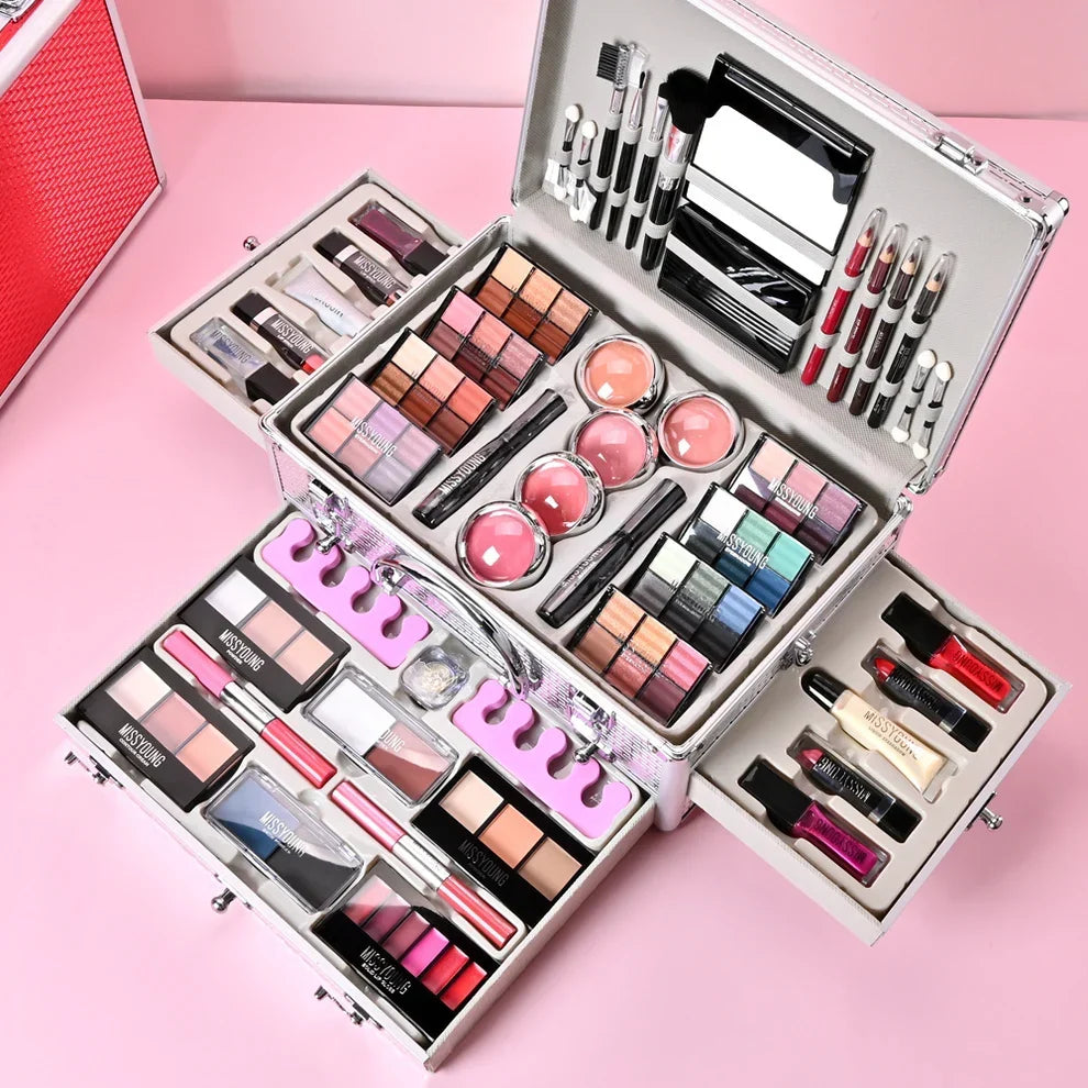 Luxury Huge All-in-One Makeup Kit | Complete Beauty Collection with Brushes, Eyeshadows, Lipsticks & Cosmetics