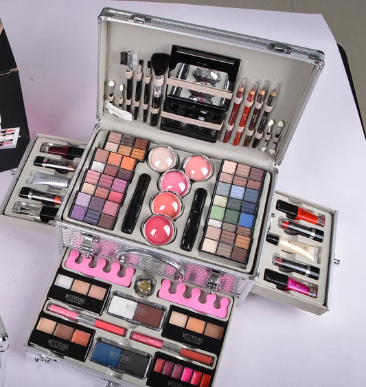 Luxury Huge All-in-One Makeup Kit | Complete Beauty Collection with Brushes, Eyeshadows, Lipsticks & Cosmetics