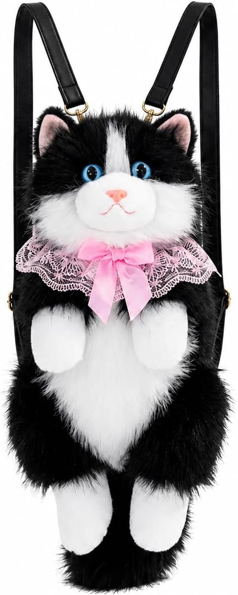 Cute Plush Animal Cat Backpack Multiple Fashion Shoulder Bags